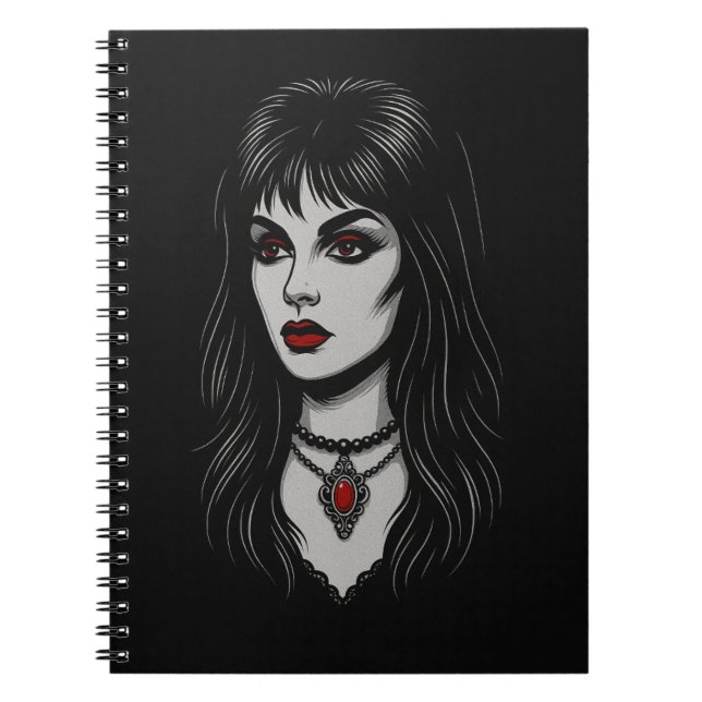 Dunkle Gothic-Frau Notizblock (Vorderseite)