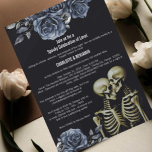 Dunkle Gothic-Halloween-Paar-Duscheinladung Einladung