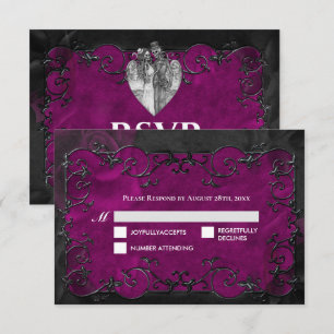 Dunkle Gothic-Hochzeits-RSVP-Karte zu Halloween RSVP Karte