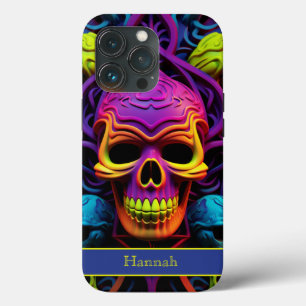 Dunkle Gothic Neon farbenfroher Schädel Case-Mate iPhone Hülle