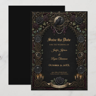 Dunkle Gothic Save-the-Date-Einladung Einladung