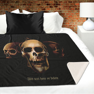 Dunkle Gothic-Schädel Menschliche Schwarze Dreierg Sherpadecke