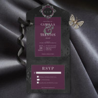 Dunkle Gothic Schwarze Burgunderrote Florale Seide