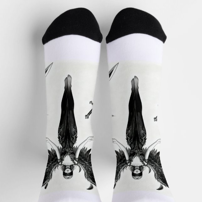 Dunkle Gothic Socken (Oben)