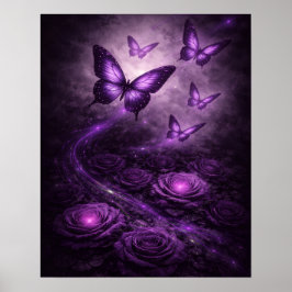 Dunkle gothische Blumendekoration Poster