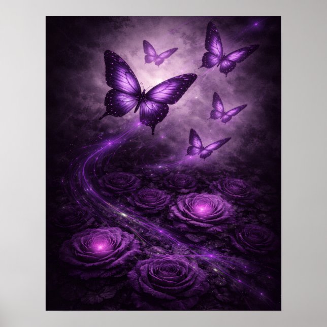 Dunkle gothische Blumendekoration Poster (Vorne)