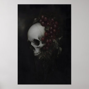 Dunkle gothische Schädelmalerei Vanitas-Stillleben Poster