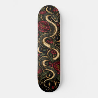 Dunkle gothische Schlange & rote Rosen himmlisches Skateboard