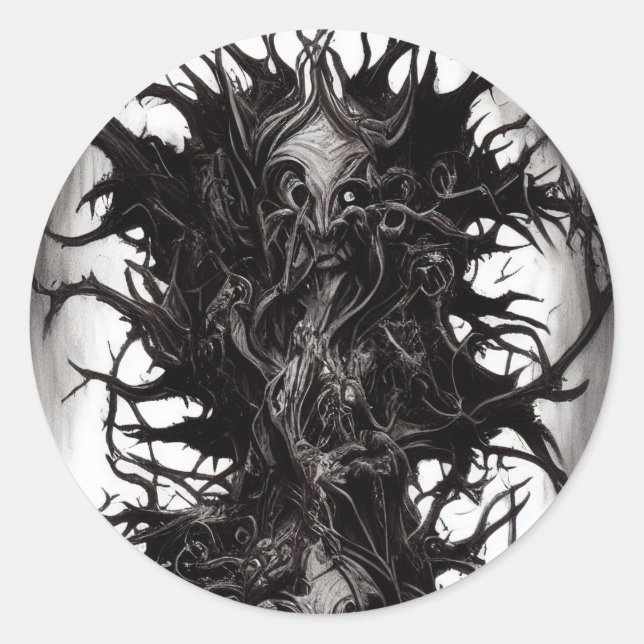 Dunkle Gotik Kunst Dunkle Vile Biomatter Runder Aufkleber (Vorderseite)