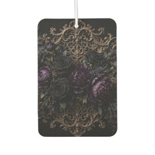 Dunkle gotische Barock-Schwarze-Rosen-Untersetzer  Autolufterfrischer