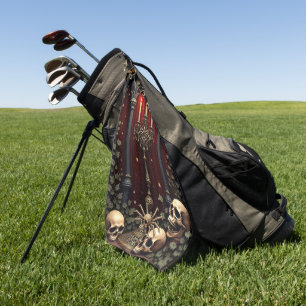 Dunkle gotische Eleganz. Atemberaubender Bogen Golfhandtuch