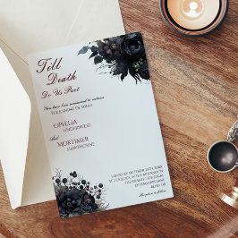 Dunkle gotische florale Weiße bis Totenhochzeit Einladung