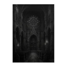 Dunkle gotische Kathedrale in [Schwarz + Weiß]
