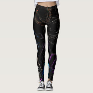 Dunkle gotische Rosen Samt Blumen Textur Muster Leggings