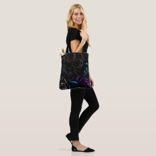 Dunkle gotische Rosen Samt Blumen Textur Muster Tasche