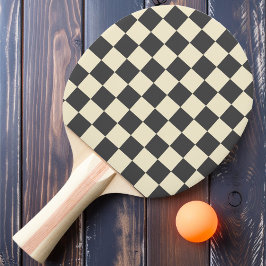 Dunkle Grau- und Cream-Checker Tischtennis Schläger