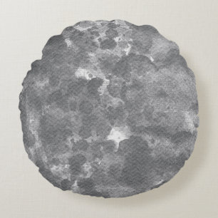 Dunkle Graue Marmor-Textur-Muster Rundes Kissen