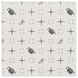 Dunkle Gray Graduation Caps und Diplommuster Stoff