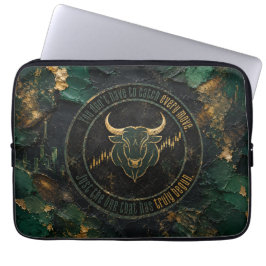 Dunkle grüne Farbe Grunge Bull Design Laptopschutzhülle