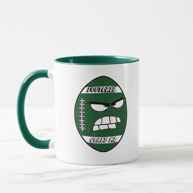 Dunkle grüne Fußball-Tasse für Grand Ma Tasse (Links)