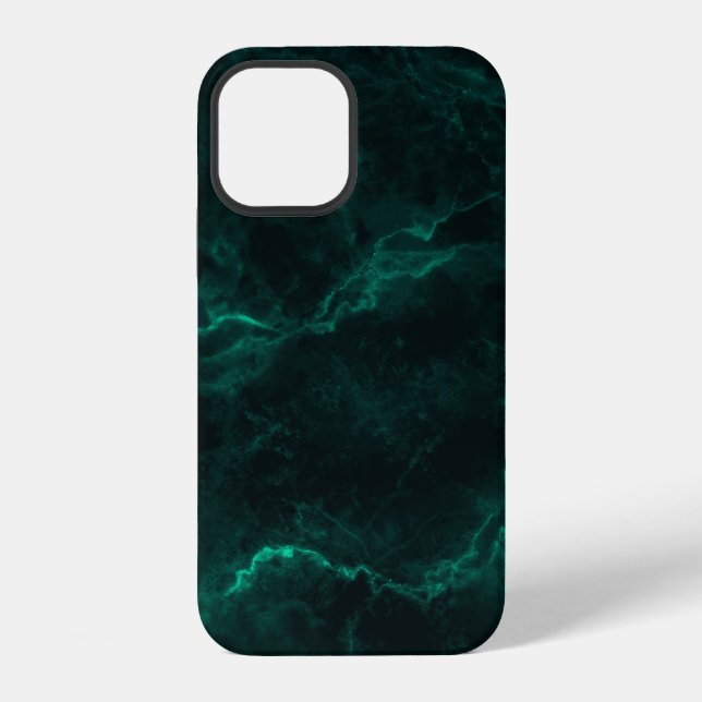 Dunkle grüne Marmortextur iPhone 12 Hülle (Rückseite)