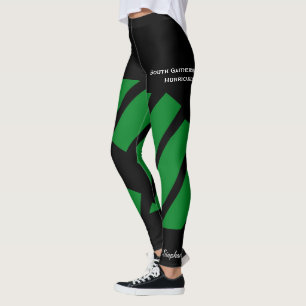 Dunkle Grüne Team/Club-Leggings mit Fake Shorts Leggings