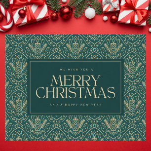Dunkle grüne Weihnachtskerze Feiertagspostkarte