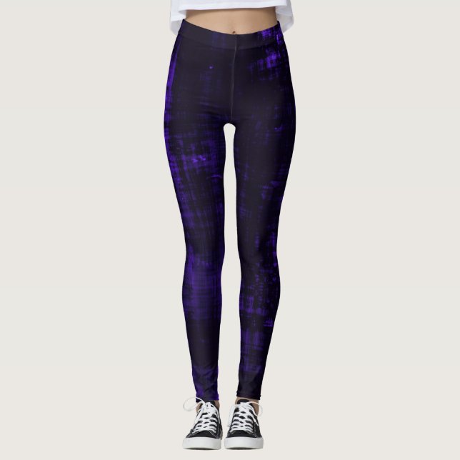 Dunkle Grunge Crosshatch Texture - Indiz Leggings (Vorderseite)