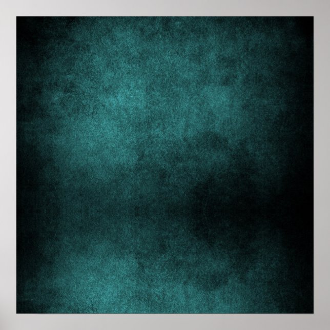 Dunkle Grunge Hintergrund - Aquamarin Poster (Vorne)