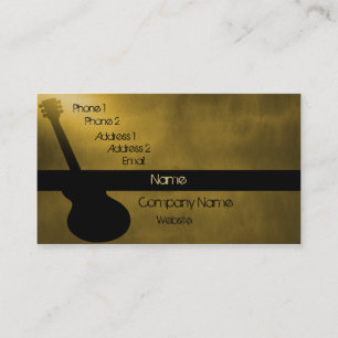 Dunkle Guitar Business Card, Gold Visitenkarte