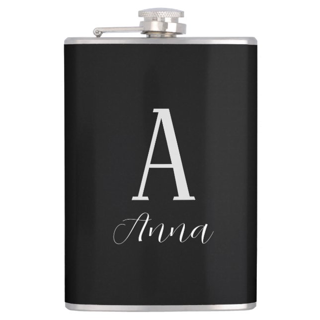 Dunkle Herbstflasche für Monogramm Flachmann (Vorderseite)