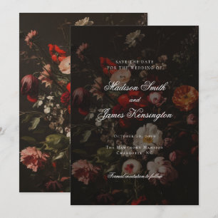 Dunkle Herbsthochzeit Blumen Hochzeit Save The Date