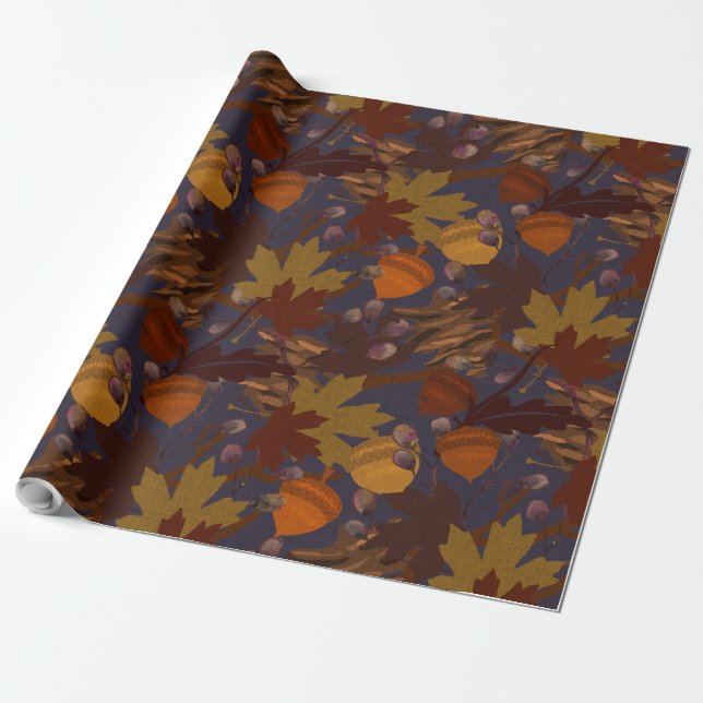 Dunkle Herbstlaub verbinden Zweige Geschenkpapier (Ungerollt)