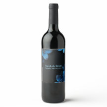 Dunkle Hochzeitwein Flasche Glitzer Blumen