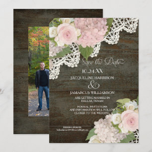 Dunkle Holz Hochzeitseinladung Foto Spitze Rosa Ho Einladung