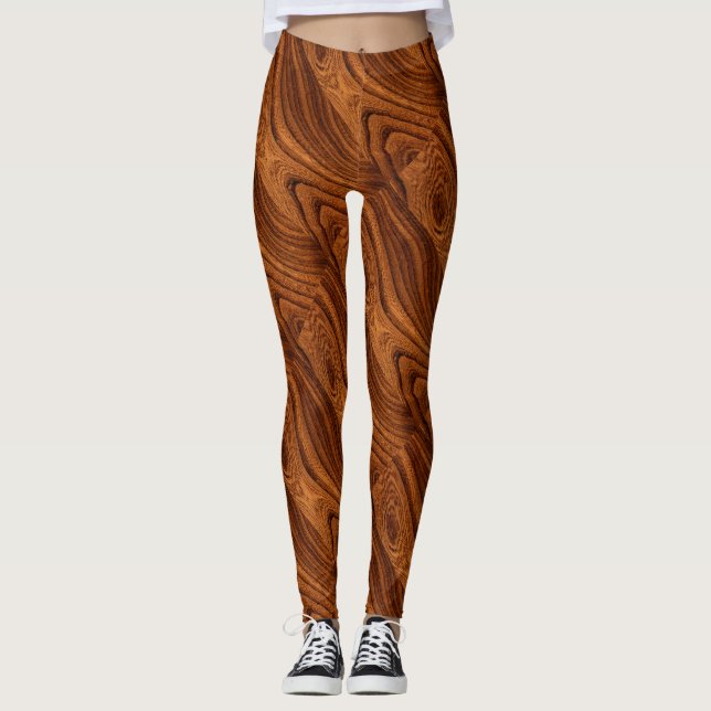 Dunkle hölzerne das Korn-Leggings der Frauen Leggings (Vorderseite)