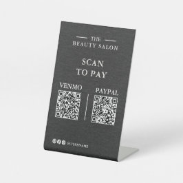 Dunkle Holzkohle-Dual-QR-Code-Scan-to-Pay — Lash T Sockelschild