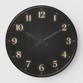 Dunkle Holzkohle-Minimalist-Soft-Ziffern Große Wanduhr