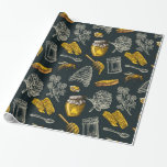 Dunkle Honigbiene Bienenstock Vintag Bio natürlich Geschenkpapier<br><div class="desc">Schleifpapier</div>