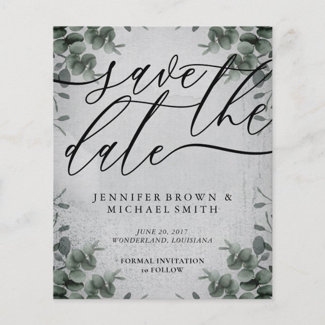 Dunkle Kalligrafie Eukalyptus Haushalt Sondertag Flyer (Vorne)