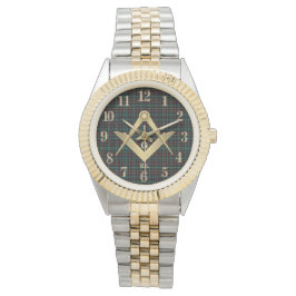 Dunkle Kariert Masonic Mit Monogramm Armbanduhr