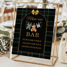 Dunkle Karo Mama-osa-Bar-Babyparty-Schild