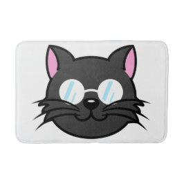 Dunkle Katze Schwarze Katze Gray Cat Tragen Brille Badematte
