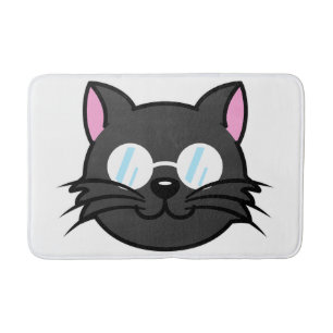 Dunkle Katze Schwarze Katze Gray Cat Tragen Brille Badematte
