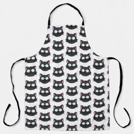 Dunkle Katze Schwarze Katze Gray Cat Tragen Brille Schürze