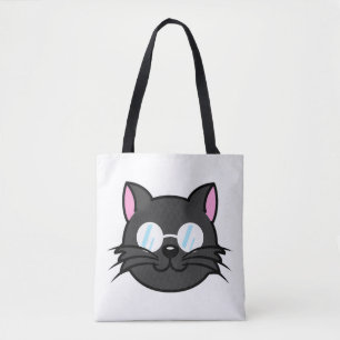 Dunkle Katze Schwarze Katze Gray Cat Tragen Brille Tasche