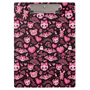 Dunkle Kawaii Klemmmappe - Pink Goth Kawaii Bürobe Klemmbrett