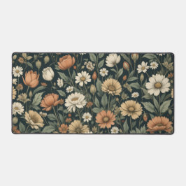 Dunkle Kernmatte, Blumenmatte, botanische Struktur Schreibtischunterlage