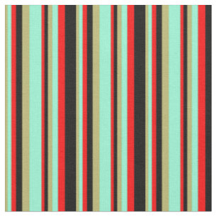 Dunkle Khaki, Aquamarine, rote und schwarze farbig Stoff