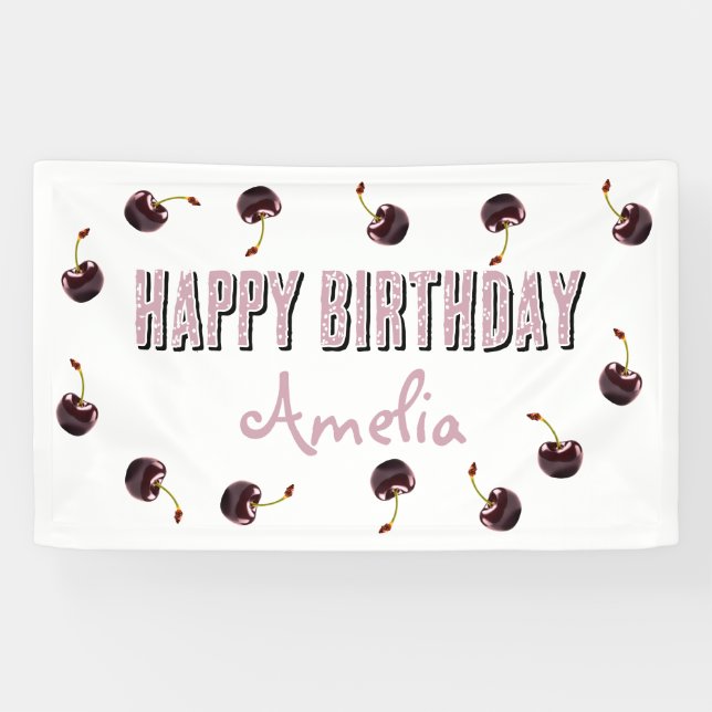 Dunkle Kirsch-Personalisierte Party Banner (Horizontal)
